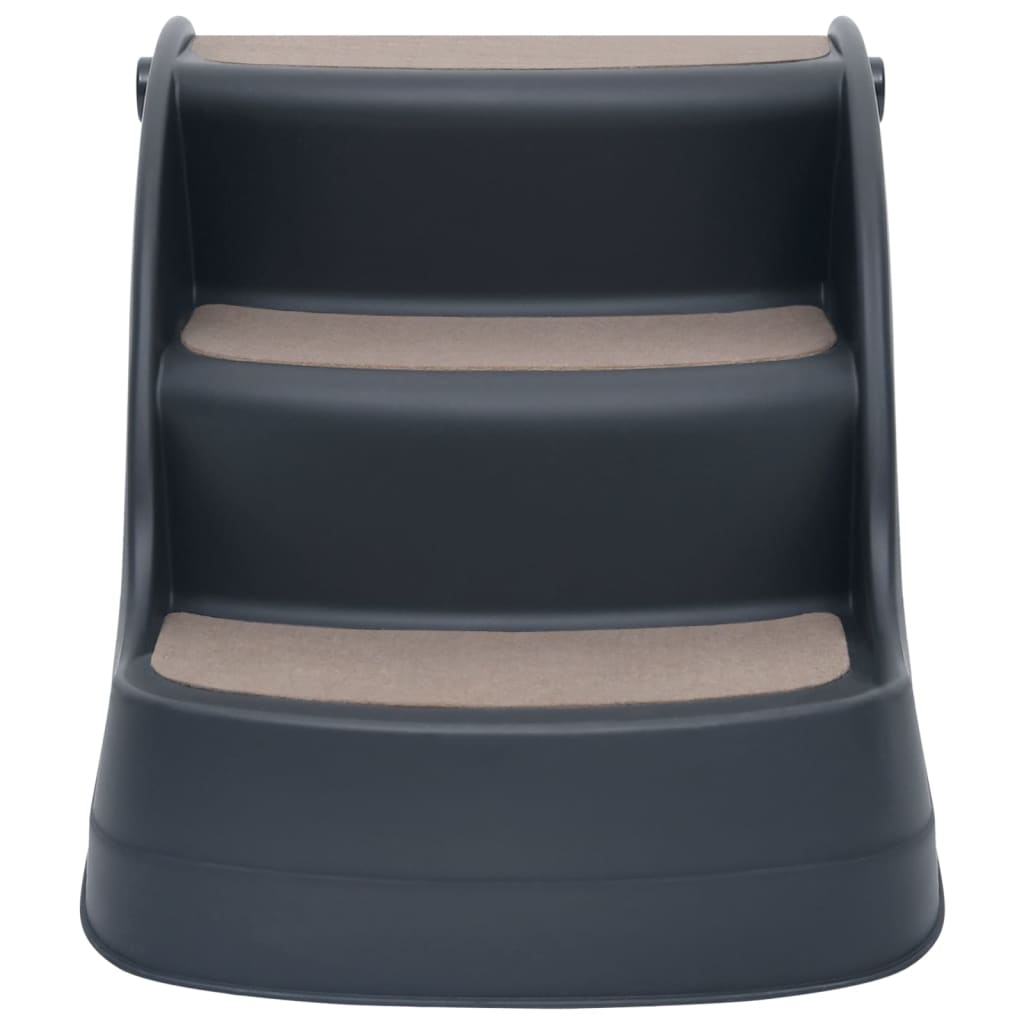 vidaXL Escalier pliable à 3 marches pour chiens Gris foncé