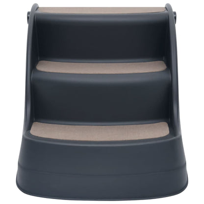vidaXL Escalier pliable à 3 marches pour chiens Gris foncé