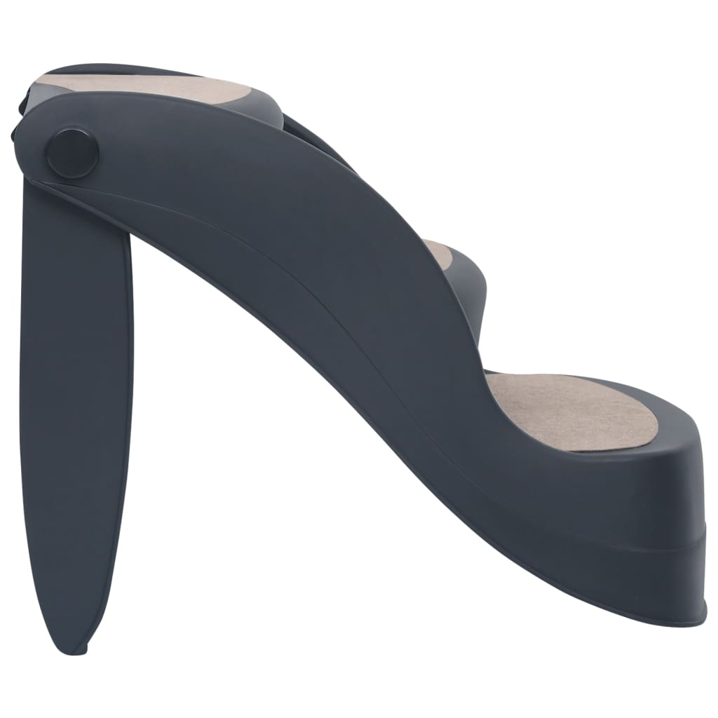 vidaXL Escalier pliable à 3 marches pour chiens Gris foncé