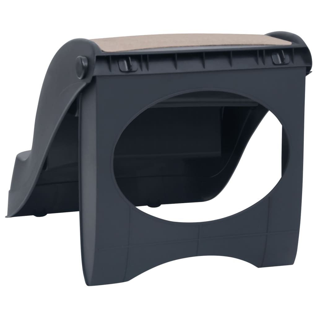 vidaXL Escalier pliable à 3 marches pour chiens Gris foncé
