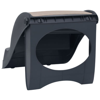 vidaXL Escalier pliable à 3 marches pour chiens Gris foncé