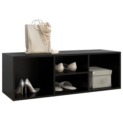 vidaXL Banc à chaussures Noir 105x35x35 cm Aggloméré