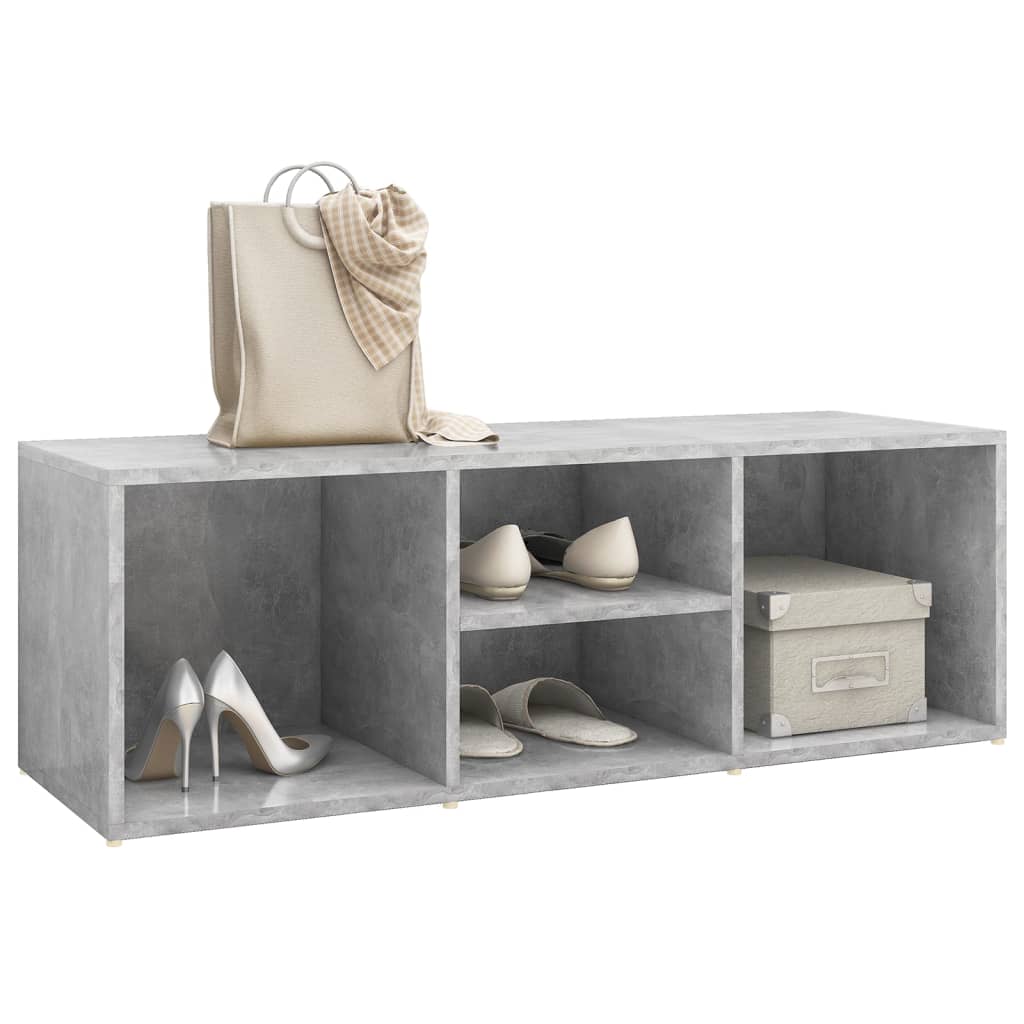 vidaXL Banc à chaussures Gris béton 105x35x35 cm Aggloméré