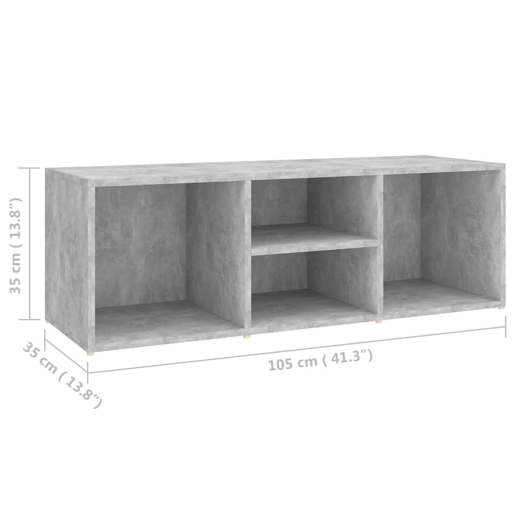 vidaXL Banc à chaussures Gris béton 105x35x35 cm Aggloméré