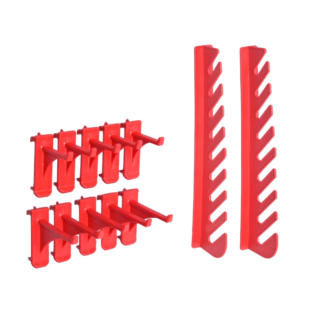 vidaXL Kit de bacs de stockage et panneaux muraux 141pcs rouge et noir