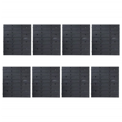 vidaXL Kit de bacs de stockage et panneaux muraux 141pcs rouge et noir