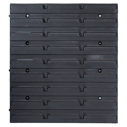 vidaXL Kit de bacs de stockage et panneaux muraux 141pcs rouge et noir