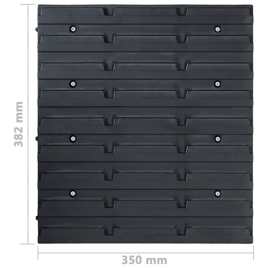 vidaXL Kit de bacs de stockage et panneaux muraux 141pcs rouge et noir