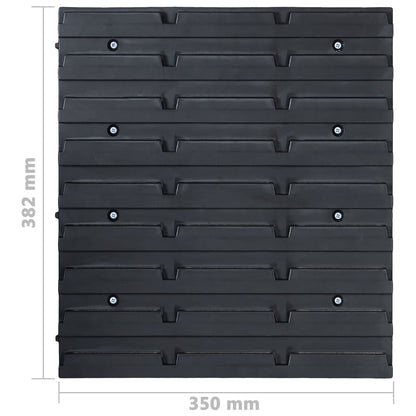 vidaXL Kit de bacs de stockage et panneaux muraux 141pcs rouge et noir