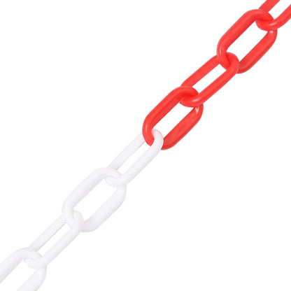 vidaXL Chaîne d'avertissement Rouge et blanc 100 m Ø6 mm Plastique