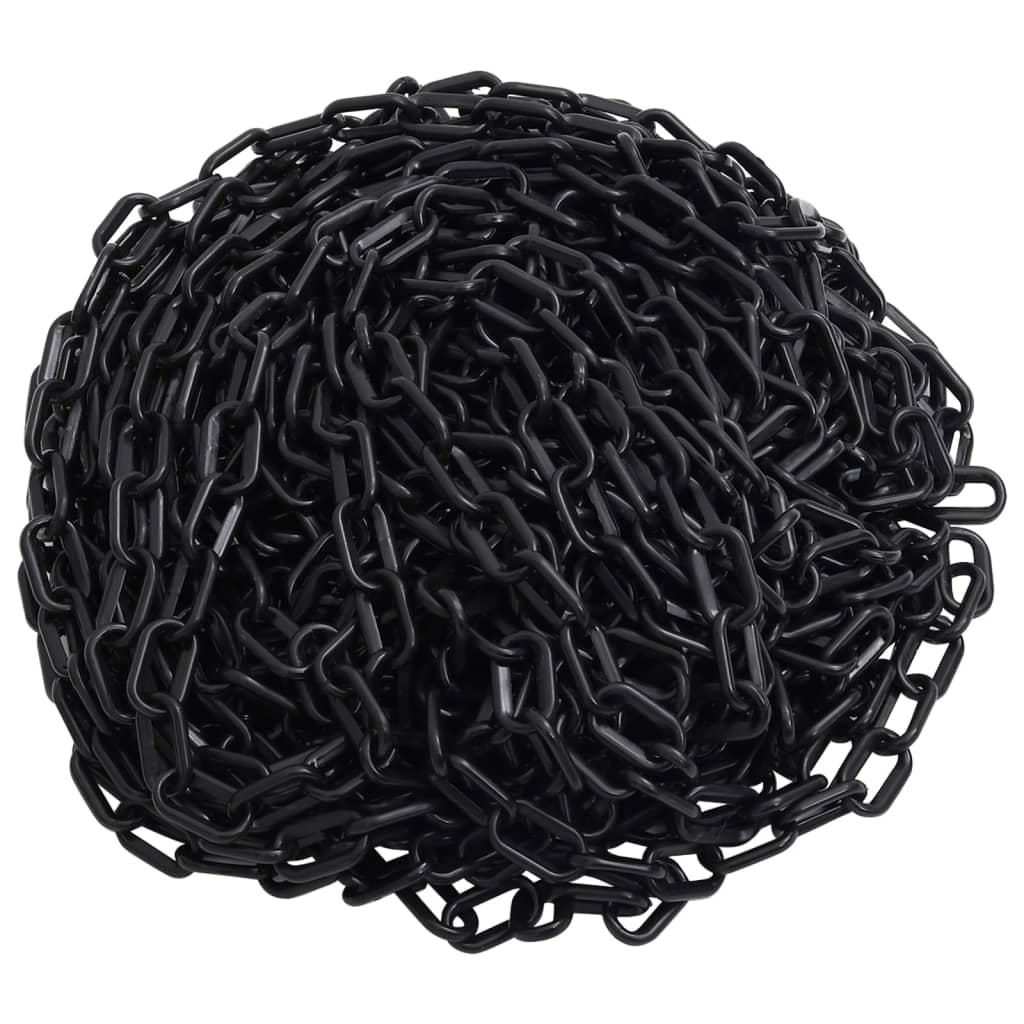 vidaXL Chaîne d'avertissement Noir 100 m Ø6 mm Plastique