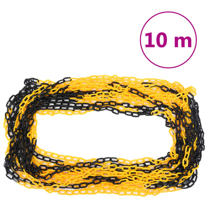vidaXL Ensemble de poteaux à chaîne avec chaîne en plastique 10 m