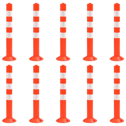 vidaXL Bornes de contrôle du trafic 10 pcs 75 cm PE
