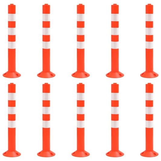 vidaXL Bornes de contrôle du trafic 10 pcs 75 cm PE