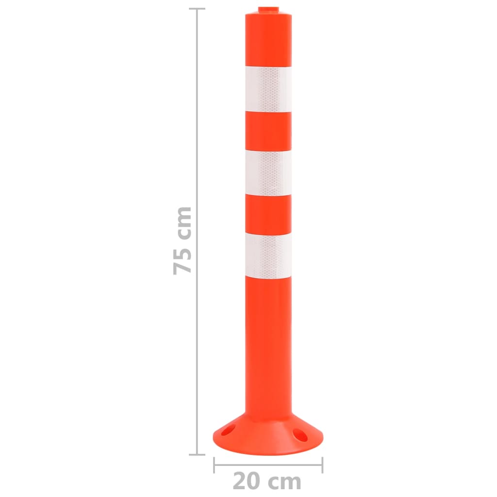 vidaXL Bornes de contrôle du trafic 10 pcs 75 cm PE