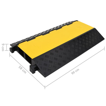 vidaXL Rampe de protection de câble avec 2 canaux 90 cm caoutchouc