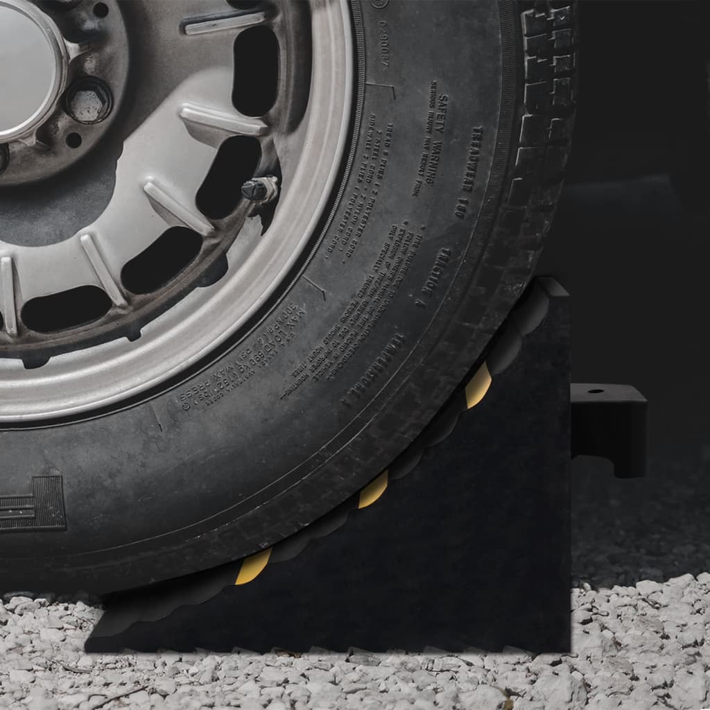 vidaXL Cales de roue 2 pcs 29x16x19 cm Caoutchouc