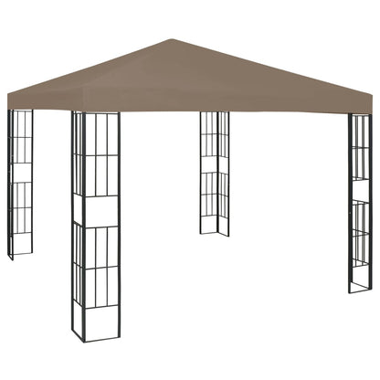 vidaXL Tonnelle avec guirlande lumineuse à LED 3x3 m Taupe
