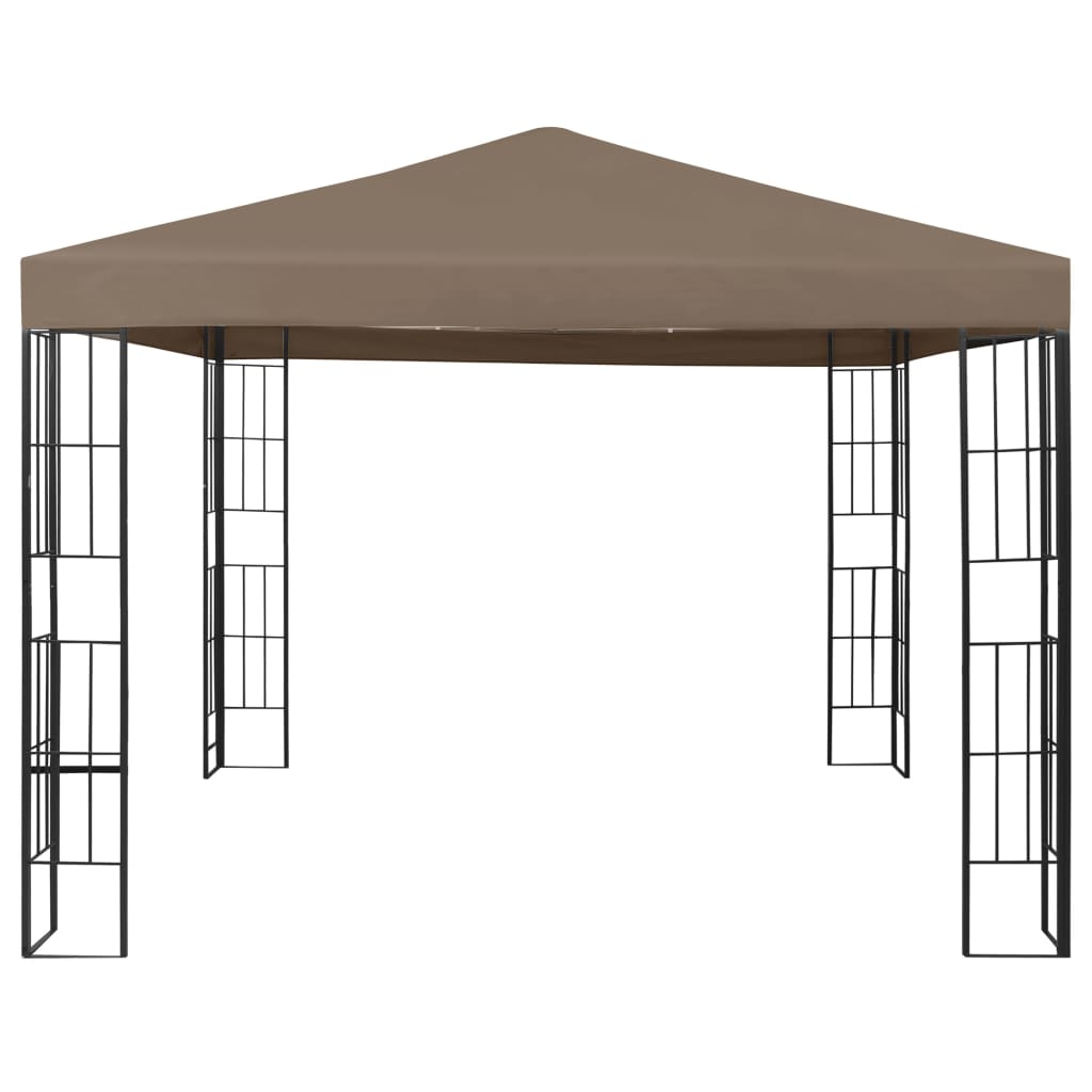 vidaXL Tonnelle avec guirlande lumineuse à LED 3x3 m Taupe