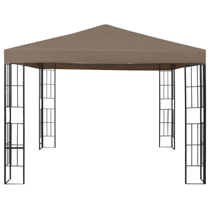 vidaXL Tonnelle avec guirlande lumineuse à LED 3x3 m Taupe