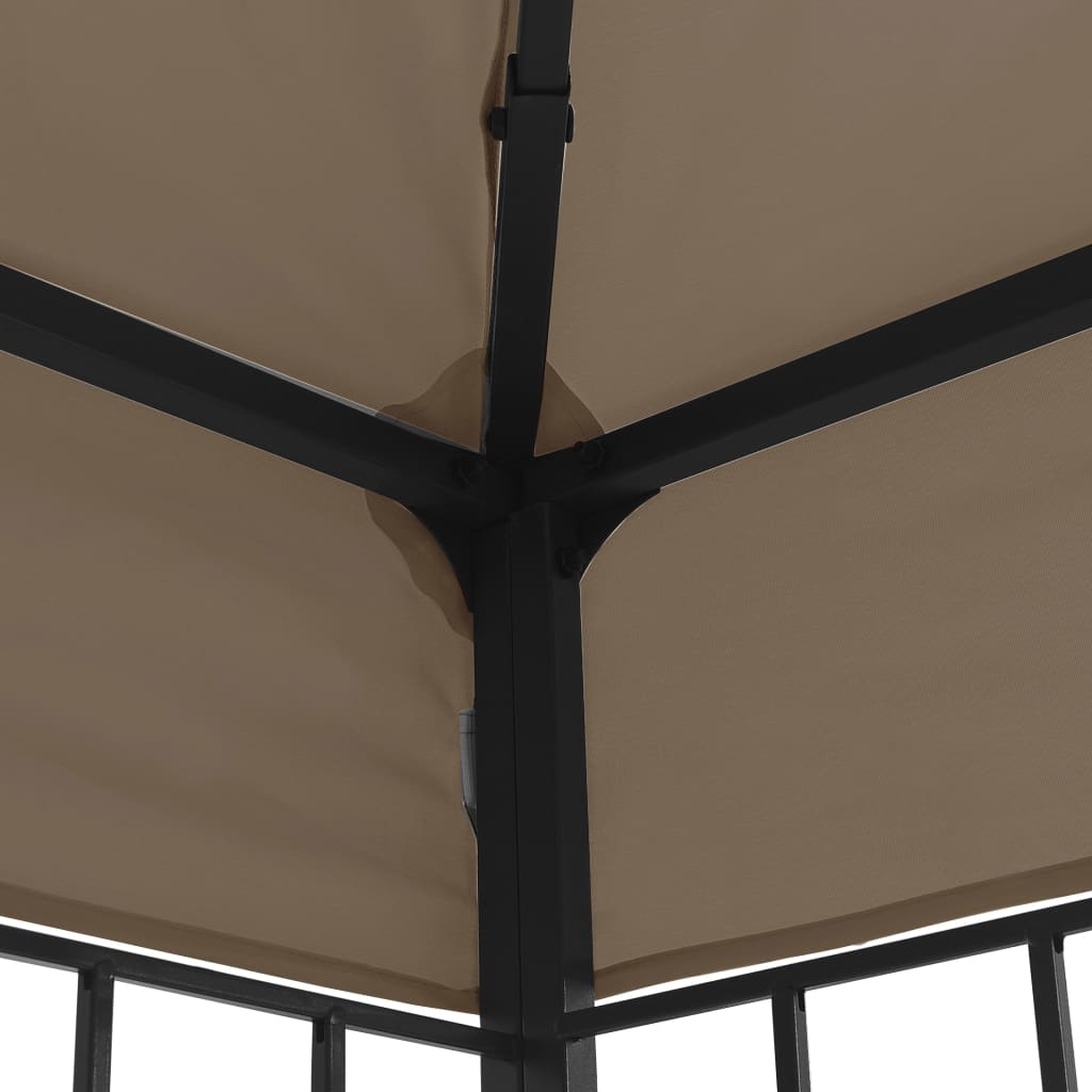 vidaXL Tonnelle avec guirlande lumineuse à LED 3x3 m Taupe