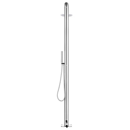 vidaXL Douche de jardin avec base gris 230 cm Acier inoxydable