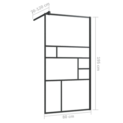 vidaXL Paroi de douche à verre ESG transparent 80x195 cm Noir