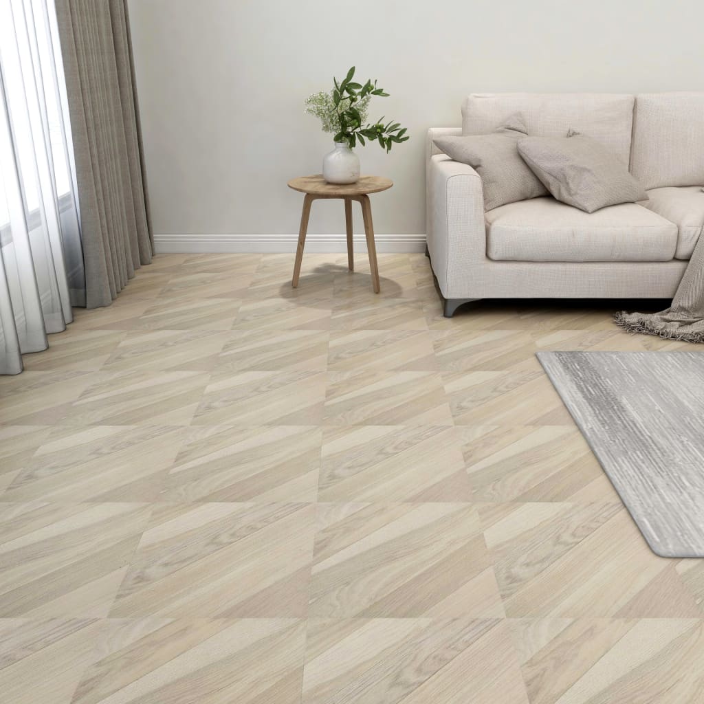 vidaXL Planches de plancher autoadhésives 20 pcs PVC 1,86m² Beige rayé