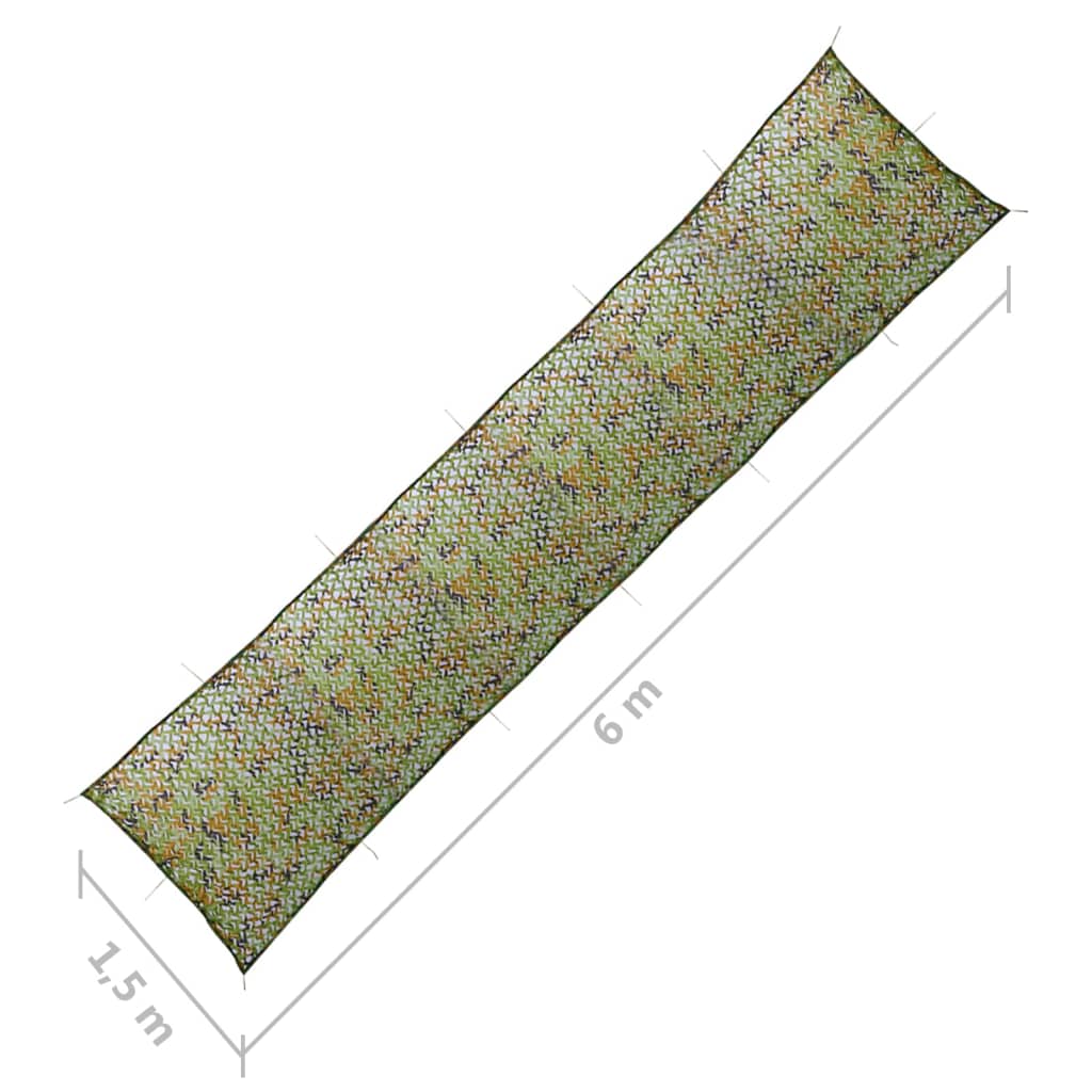 vidaXL Filet de camouflage avec sac de rangement 1,5x6 m Vert