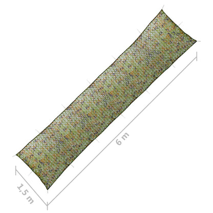vidaXL Filet de camouflage avec sac de rangement 1,5x6 m Vert