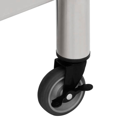 vidaXL Table de travail de cuisine avec roues 60x45x85 cm Inox