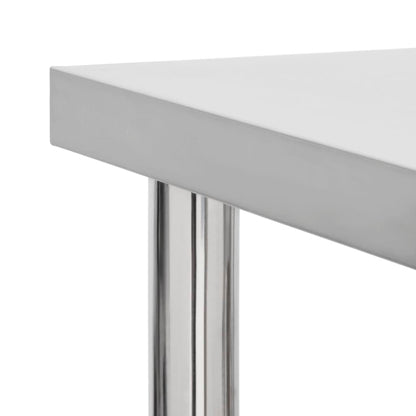 vidaXL Table de travail de cuisine avec roues 60x60x85 cm Inox