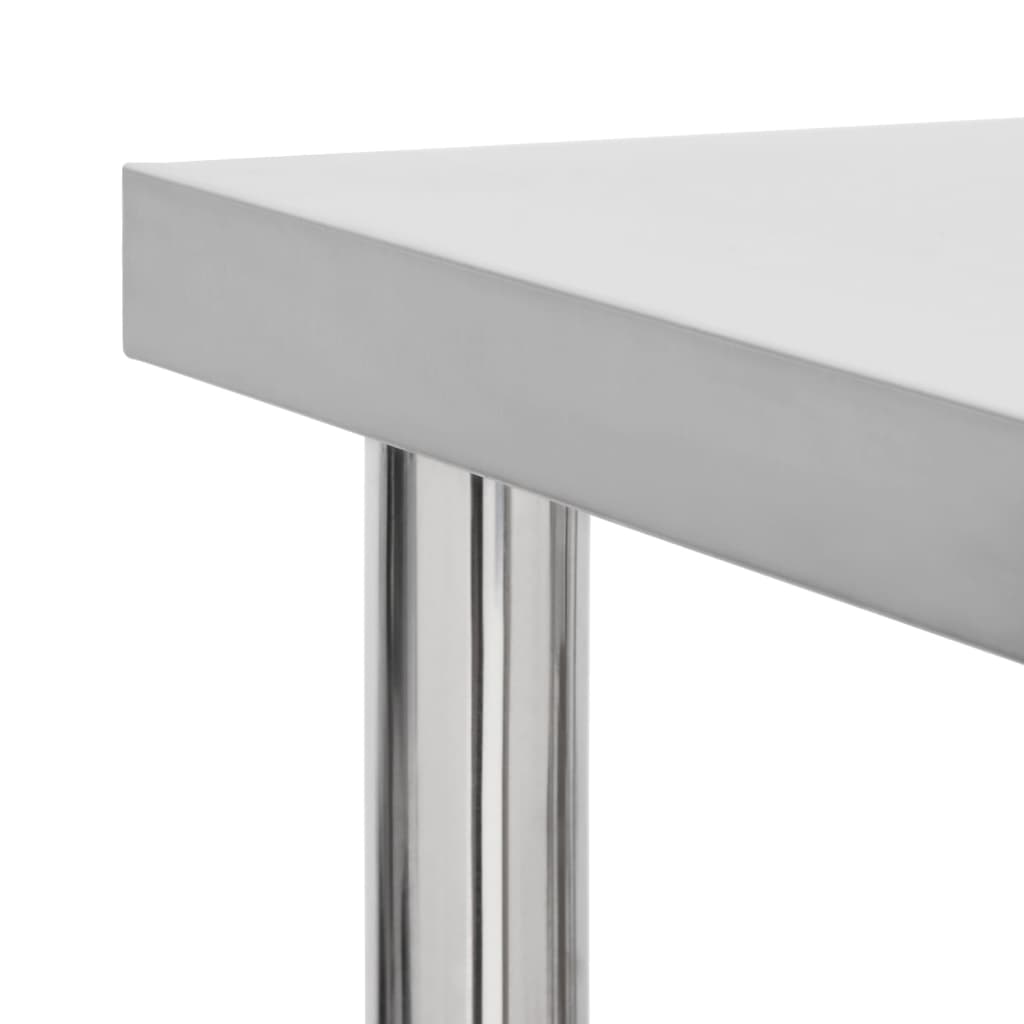 vidaXL Table de travail de cuisine avec roues 80x30x85 cm Inox