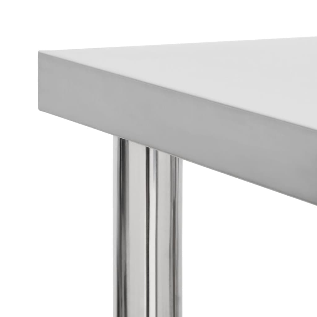 vidaXL Table de travail de cuisine avec roues 80x45x85 cm Inox