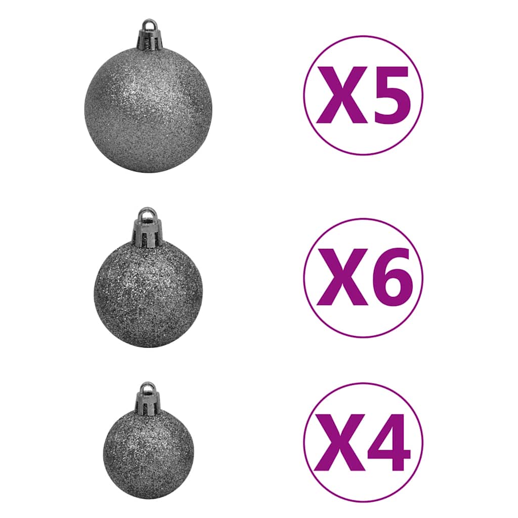 vidaXL Arbre de Noël artificiel pré-éclairé/boules 150 cm 380 branches
