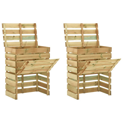 vidaXL Composteur de jardin à lattes 2 pcs 80x50x100 cm Pin imprégné