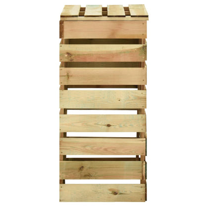 vidaXL Composteur de jardin à lattes 3 pcs 80x50x100 cm Pin imprégné