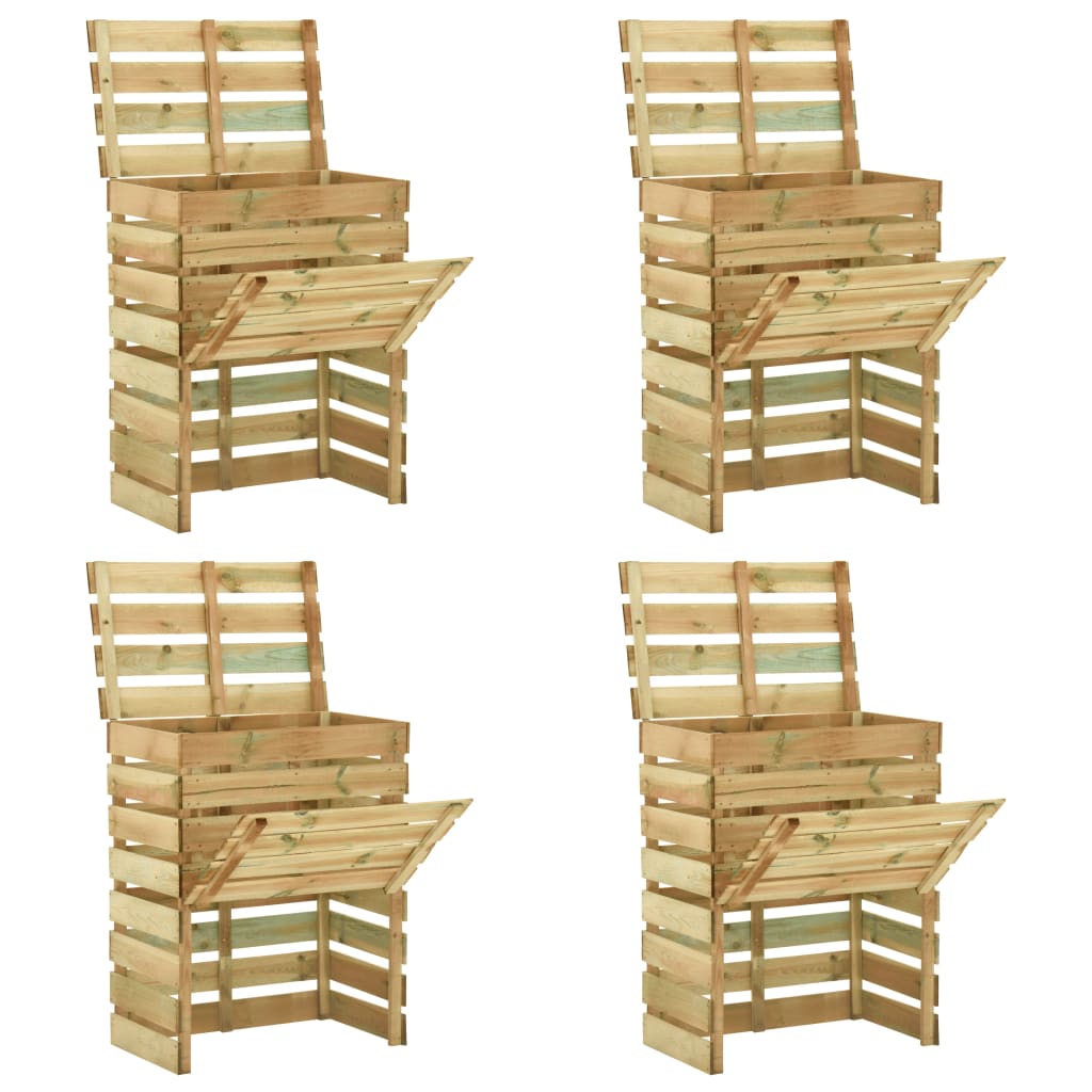 vidaXL Composteur de jardin à lattes 4 pcs 80x50x100 cm Pin imprégné