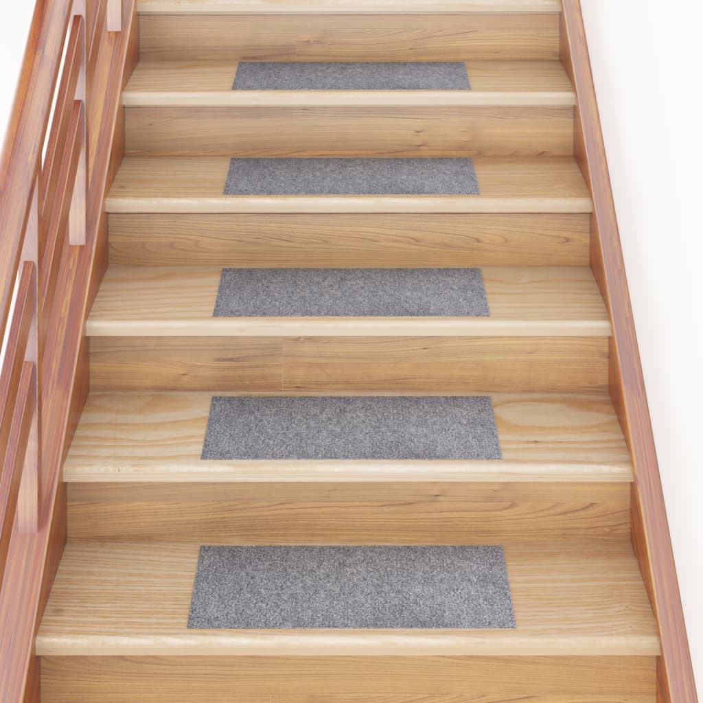 vidaXL Tapis d'escalier autocollants Rectangulaire 15 pcs 60x25 cm