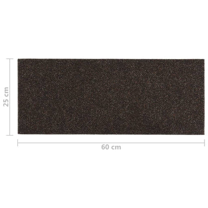 vidaXL Tapis d'escalier autocollants Rectangulaire 15 pcs 60x25 cm