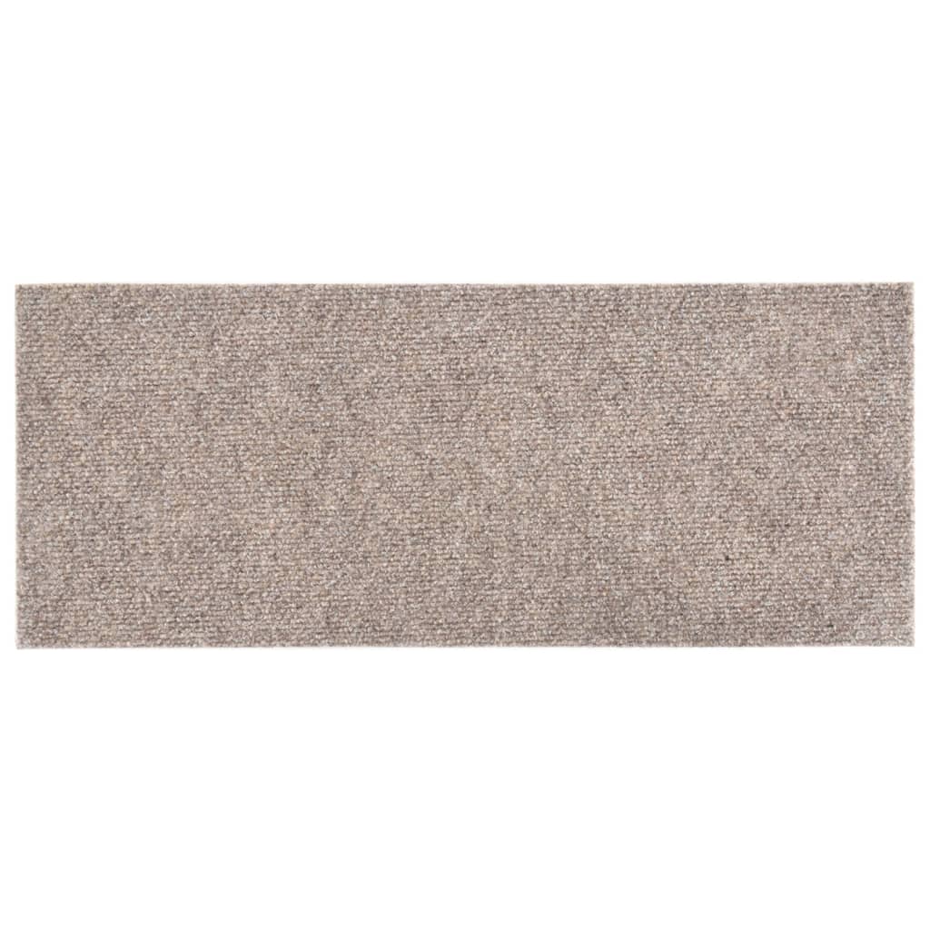 vidaXL Tapis d'escalier autocollants Rectangulaire 15 pcs 60x25cm Crème