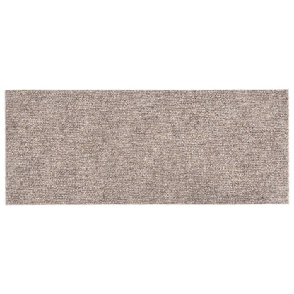 vidaXL Tapis d'escalier autocollants Rectangulaire 15 pcs 60x25cm Crème