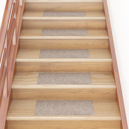 vidaXL Tapis d'escalier autocollants Rectangulaire 15 pcs 60x25cm Crème