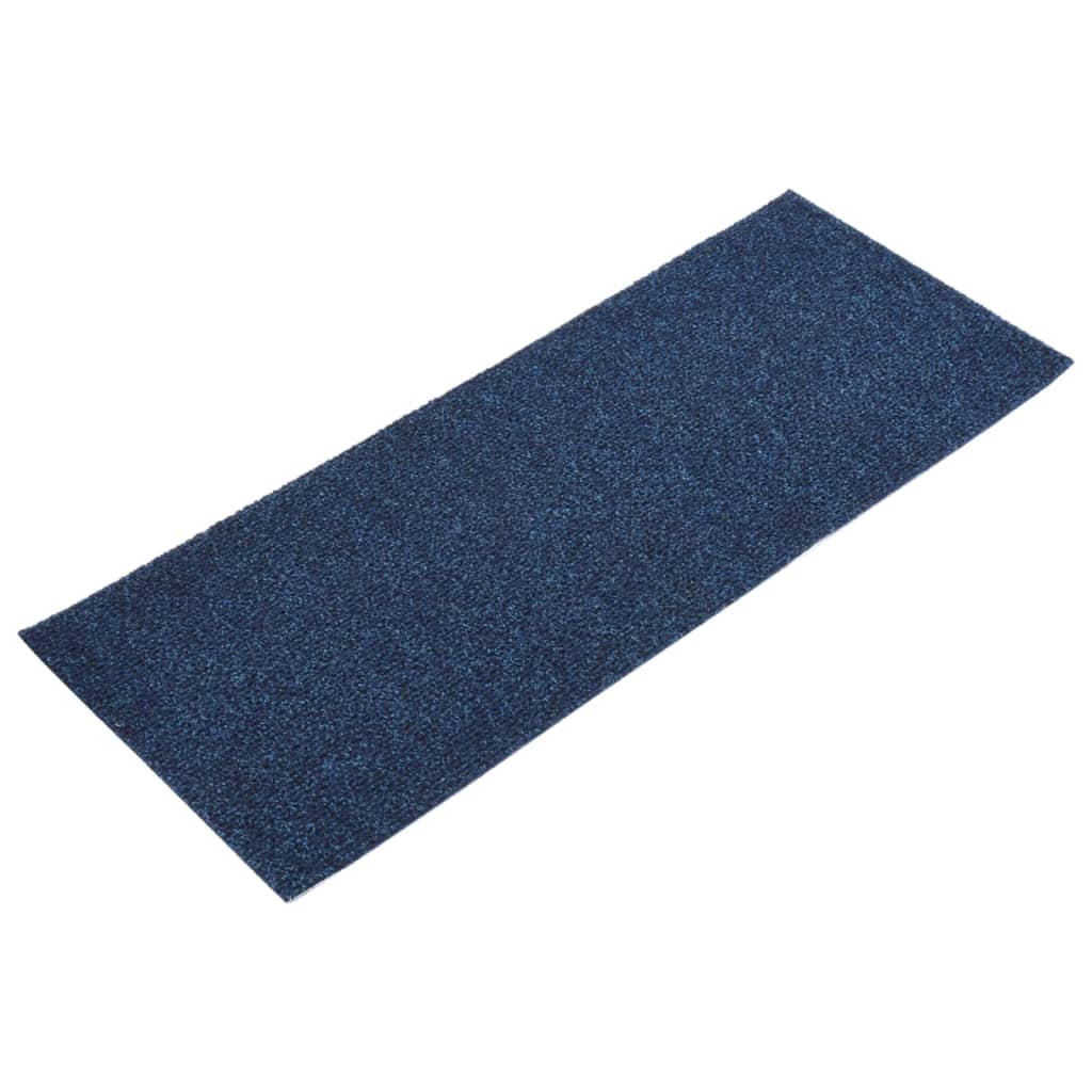 vidaXL Tapis d'escalier autocollants Rectangulaire 15 pcs 60x25cm Bleu