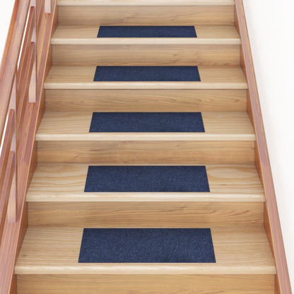 vidaXL Tapis d'escalier autocollants Rectangulaire 15 pcs 60x25cm Bleu