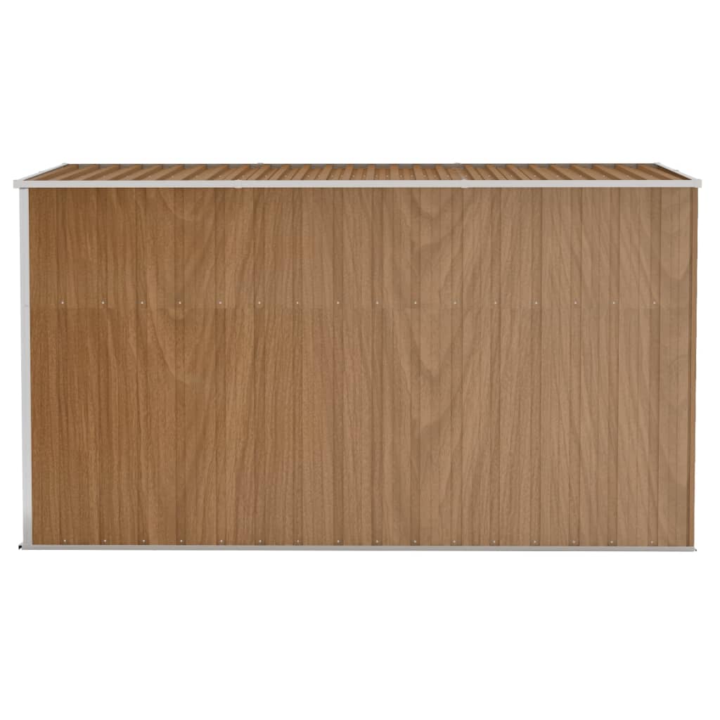 vidaXL Abri de jardin mural Marron 118x288x178 cm Acier galvanisé