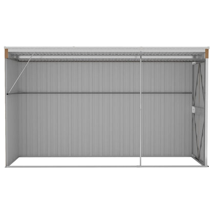 vidaXL Abri de jardin mural Marron 118x288x178 cm Acier galvanisé