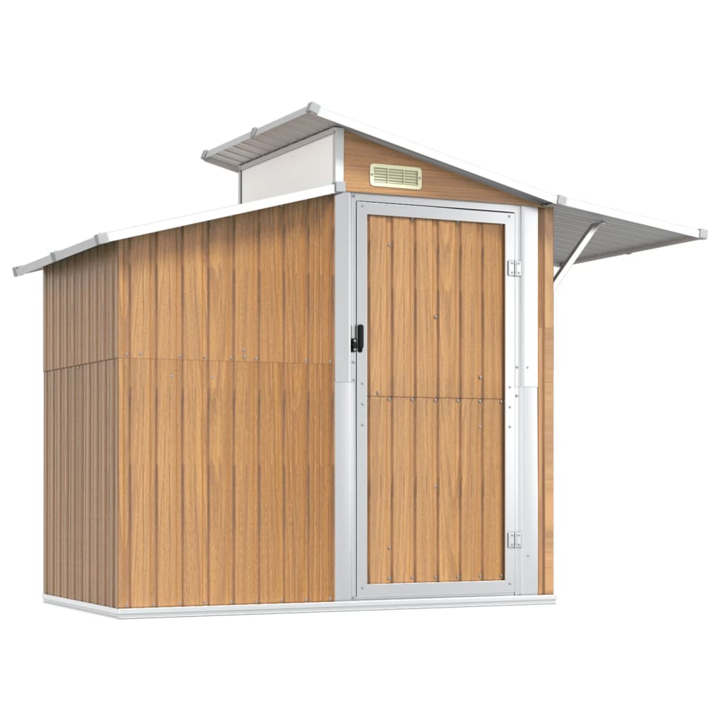 vidaXL Abri de jardin Marron 270x130x208,5 cm Acier galvanisé