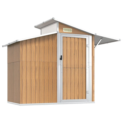 vidaXL Abri de jardin Marron 270x130x208,5 cm Acier galvanisé