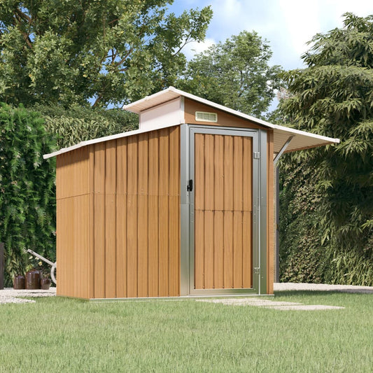 vidaXL Abri de jardin Marron 270x130x208,5 cm Acier galvanisé